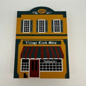 Cats Meow Village Clock Shop 2‎ Sided Holiday Vintage 1986